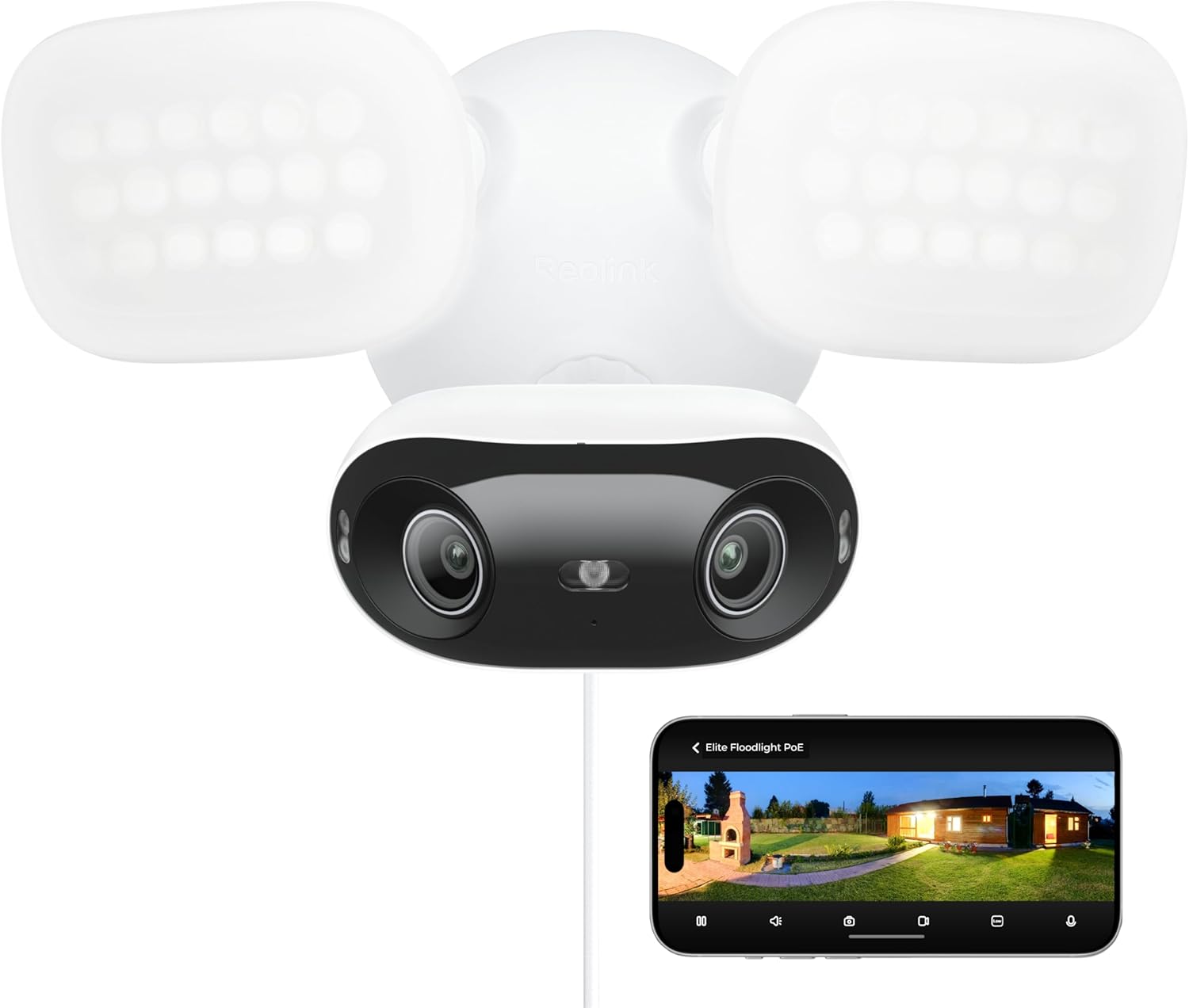 REOLINK Elite Pro Floodlight PoE, 16MP Dual Lens PoE Security Camera with 180° View